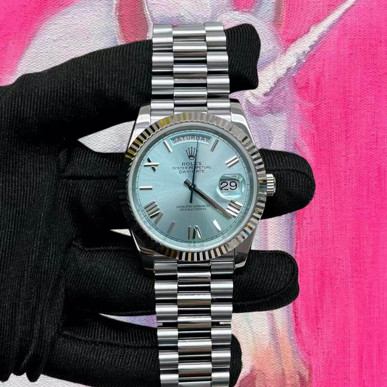 改裝定製 THB廠 高仿勞力士 Rolex 星期日曆 Dateday 冰藍盤 