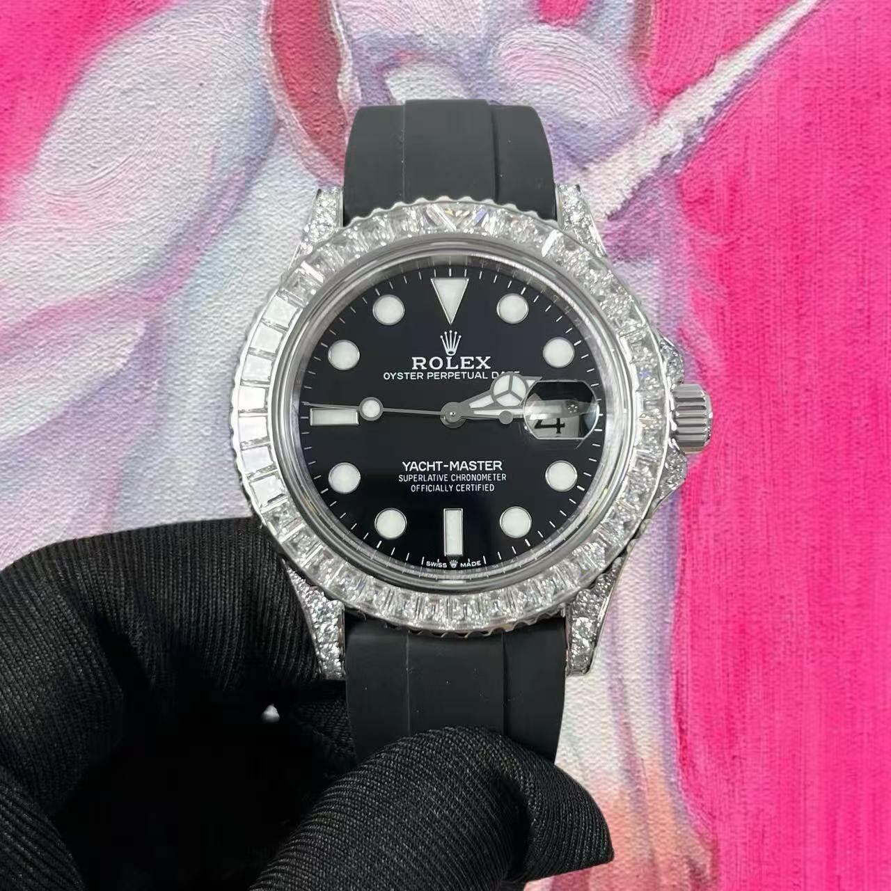 改裝定制 高仿ROLEX 勞力士 Yatch-Master 遊艇鑽圈 42mm