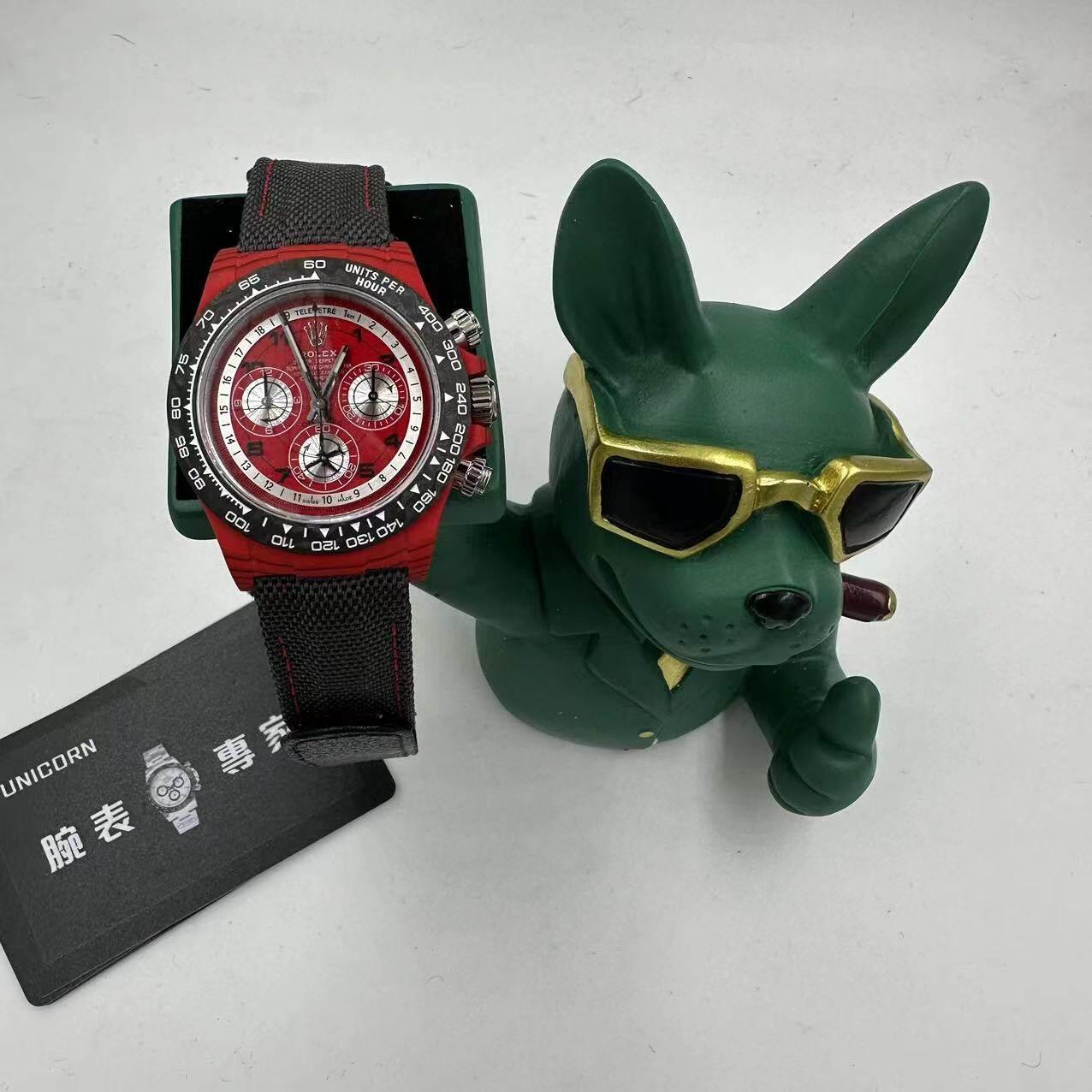DIW廠改裝 ROLEX勞力士 碳纖維迪通拿 4130機芯 黑紅