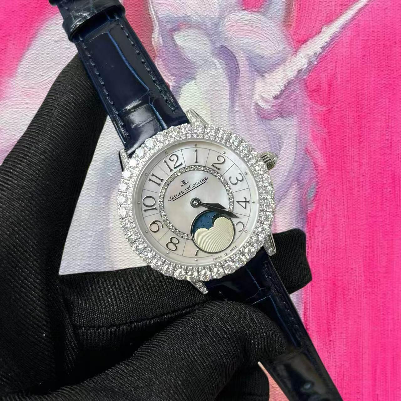改裝定製 高仿 Jaeger-LeCoultre 積家約會系列 34mm 莫桑鑽鑽圈