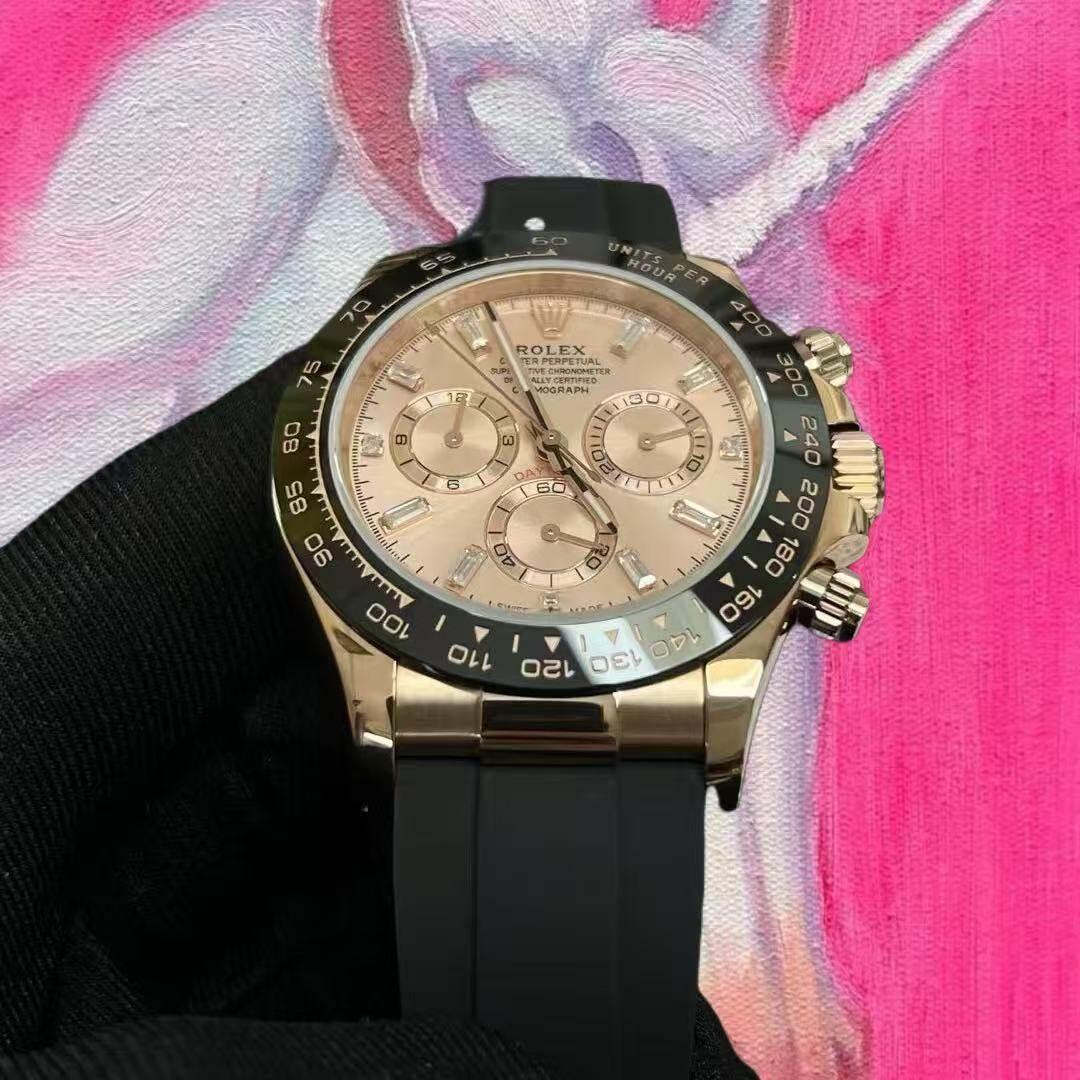 改裝定製 高仿 ROLEX Daytona 勞力士地通拿 M116515ln-0021 粉冰糖