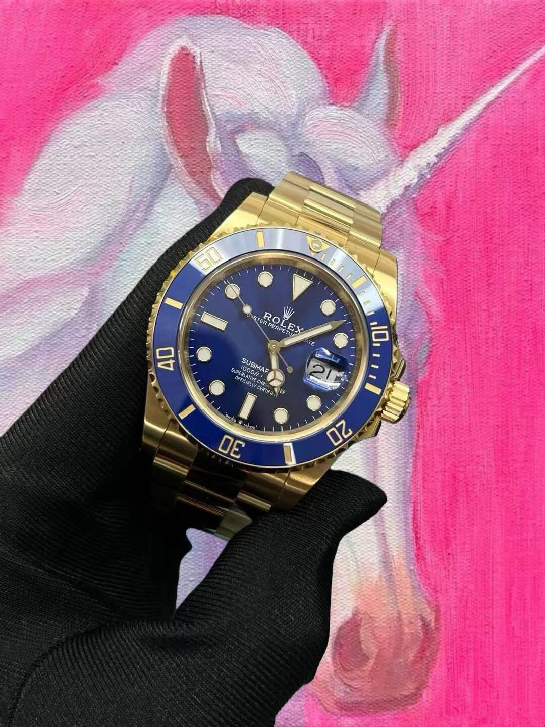 改裝定製 VS廠 ROLEX Submariner 勞力士全金藍水鬼 M126618lb-0002 包金工藝