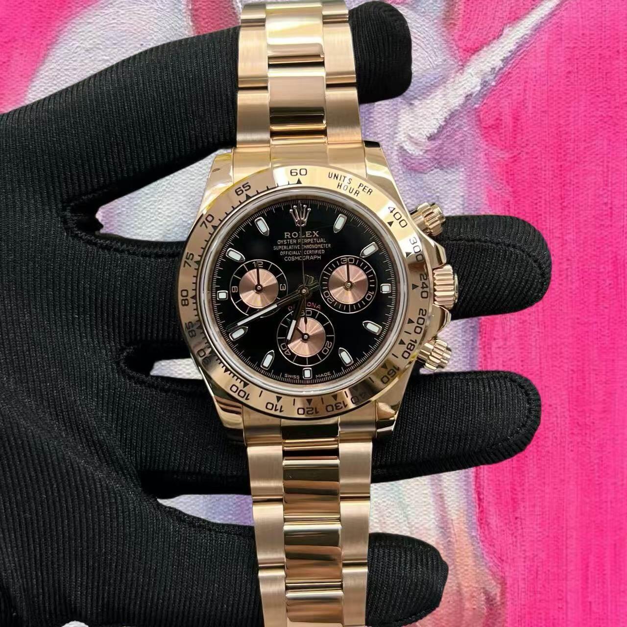  改裝定製 高仿 ROLEX Daytona 勞力士地通拿 M116505ln-0008 玫瑰金