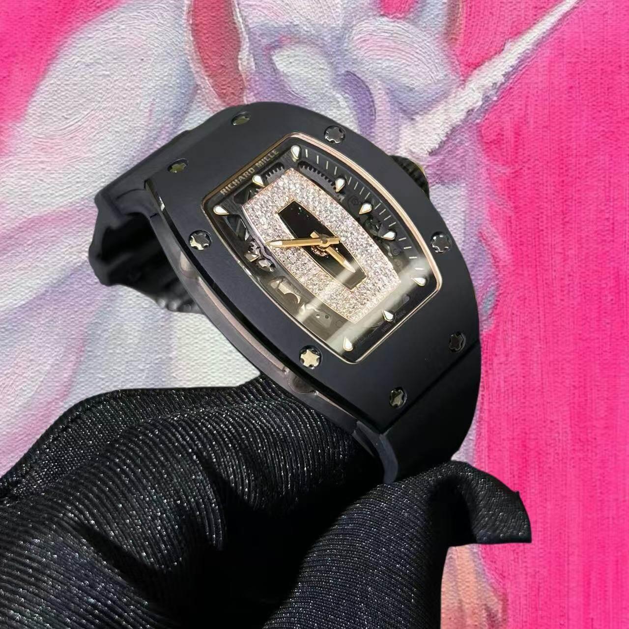 改裝定制 Richard Mille 理查德米勒RM07-01紅唇黑陶瓷