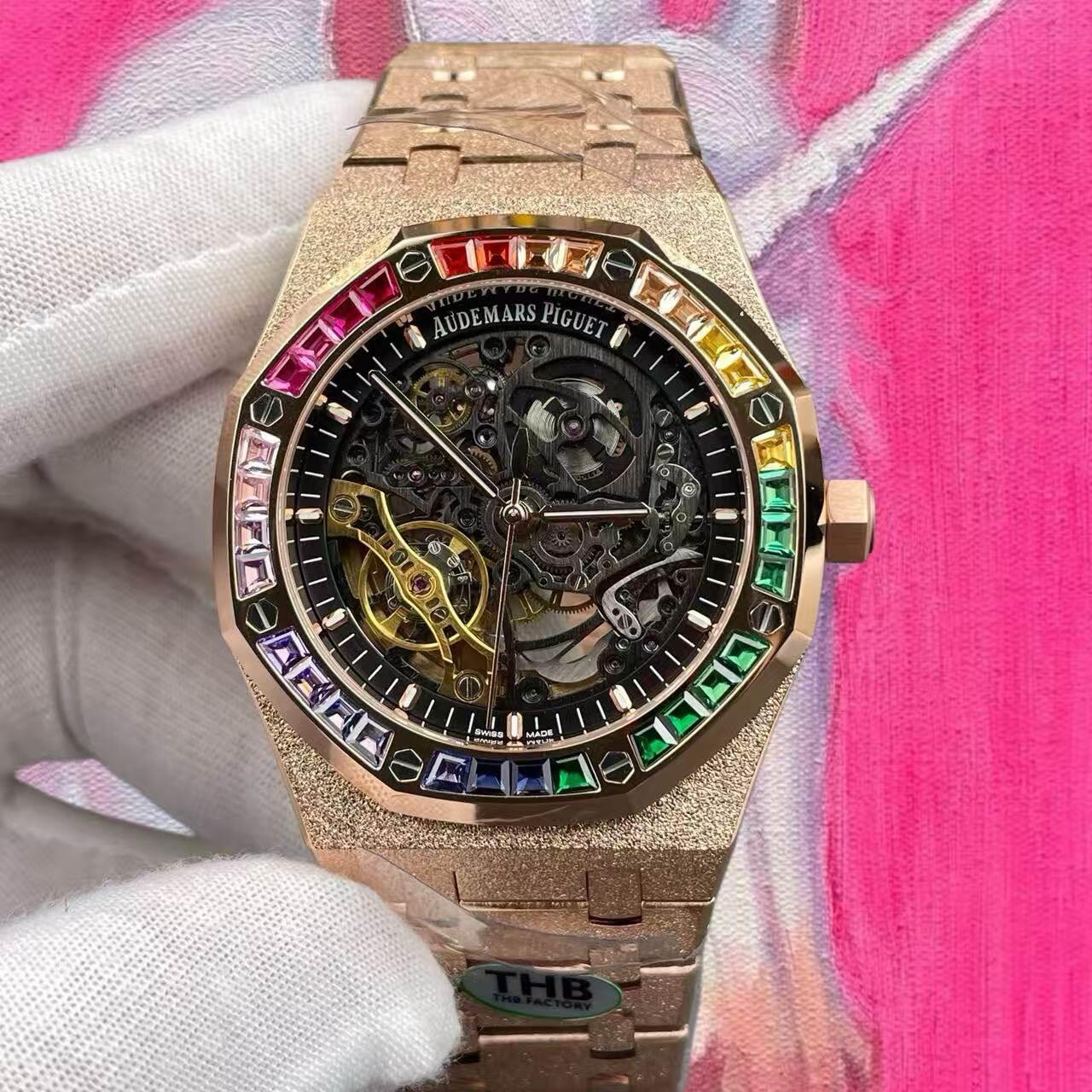 THB廠 高仿愛彼 皇家橡樹 玫瑰金 霜金 彩虹鑽圈 41mm