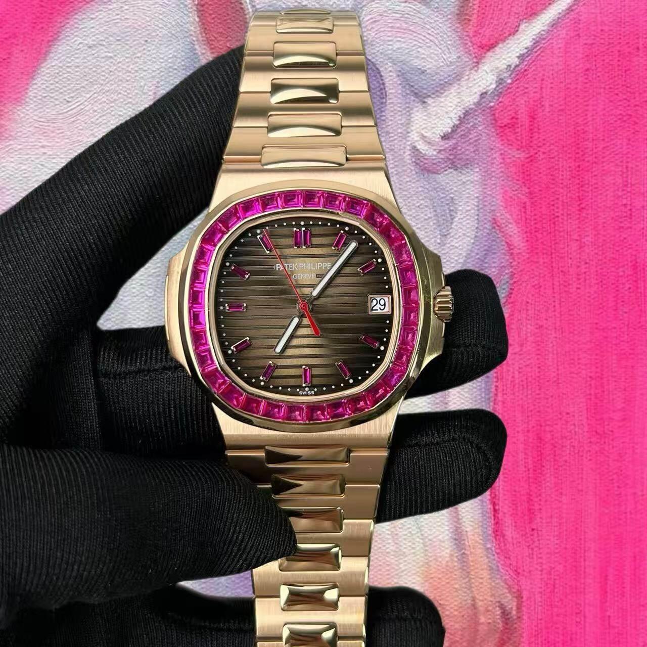  私人定製 隱藏款紅寶石 Patek Philippe PP高仿百達翡麗 鸚鵡螺 5723/112R-001 