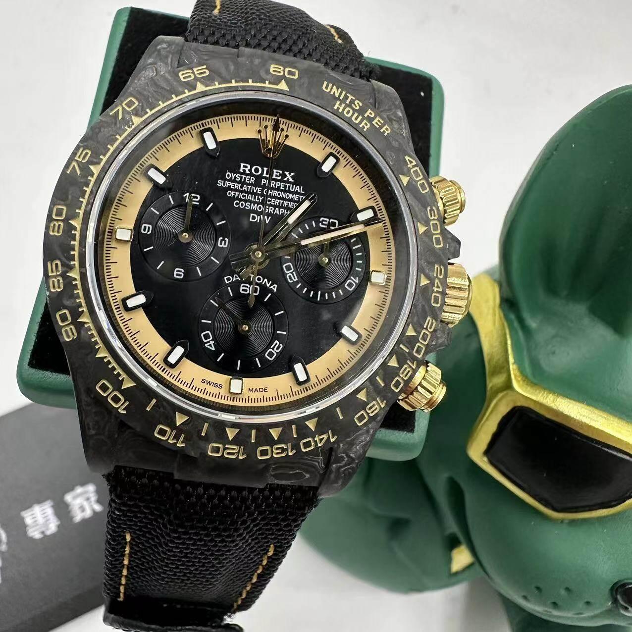 DIW廠改裝 ROLEX勞力士 碳纖維迪通拿 4130機芯 黑金棕/黑