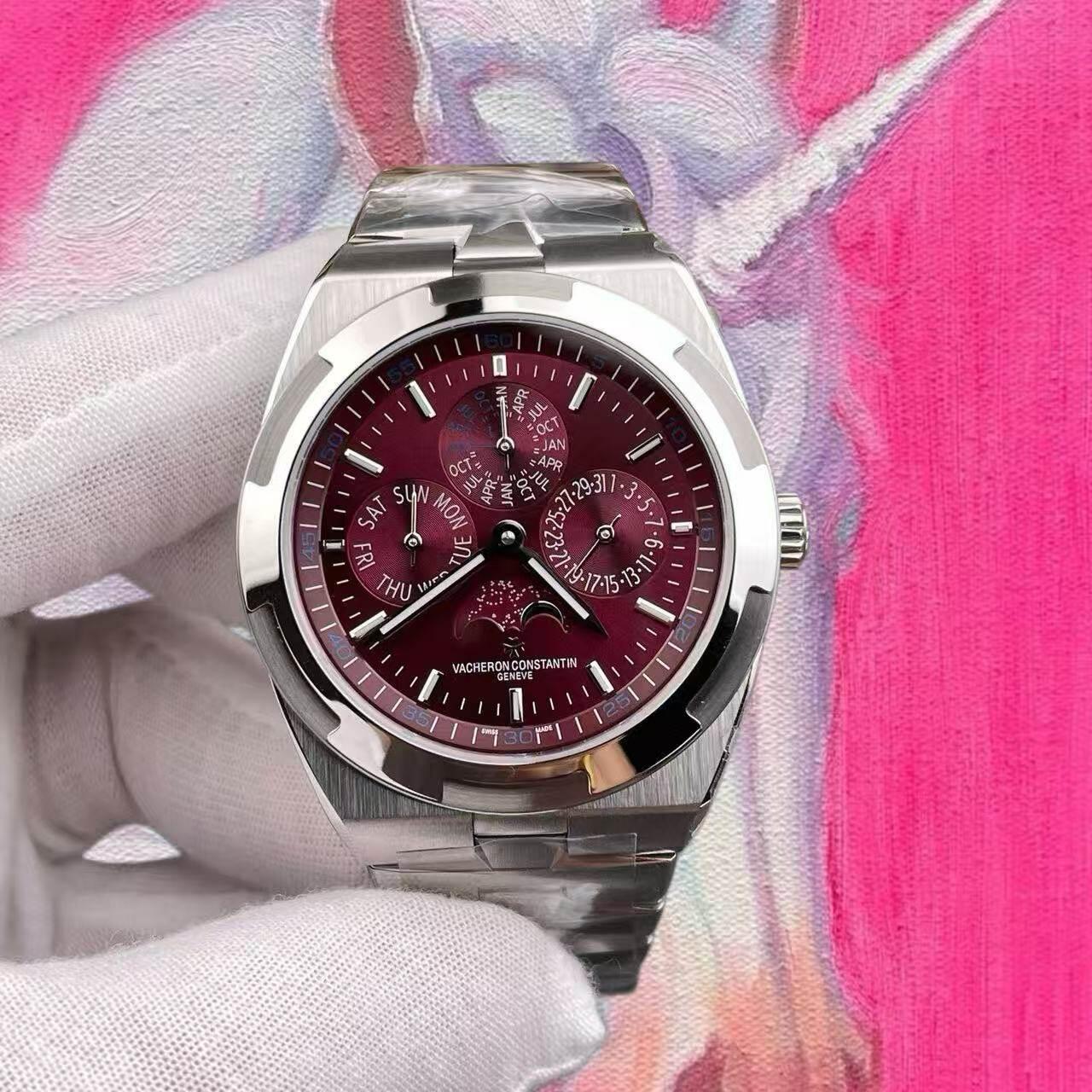 高仿江詩丹頓 縱橫四海 4300V 酒紅色 41.5mm
