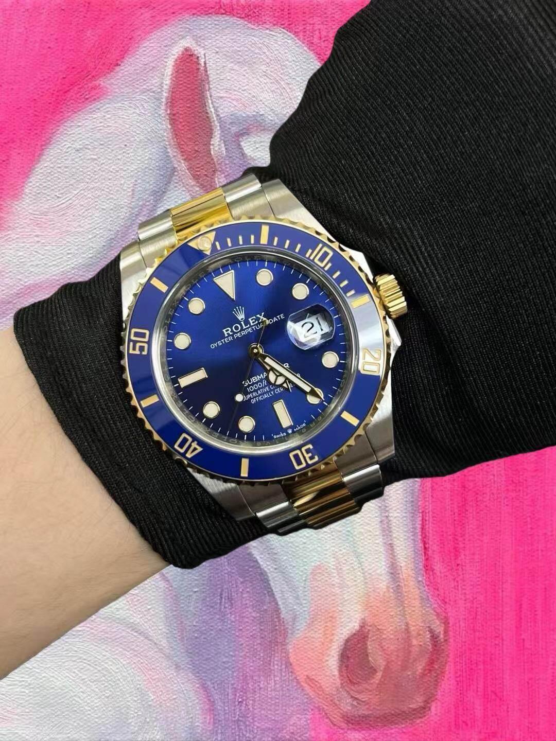 改裝定製 VS廠 ROLEX Submariner 勞力士全金藍水鬼 M126618lb-0002 包金工藝