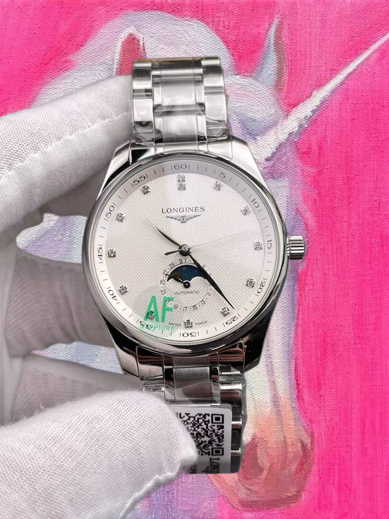 AF廠 浪琴 名匠 四針月相 麥粒紋盤 42mm 2892機芯