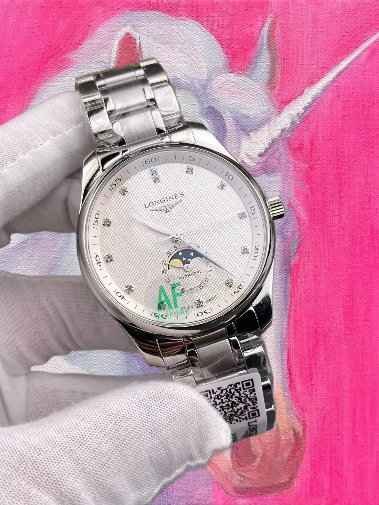 AF廠 浪琴 名匠 四針月相 麥粒紋盤 42mm 2892機芯