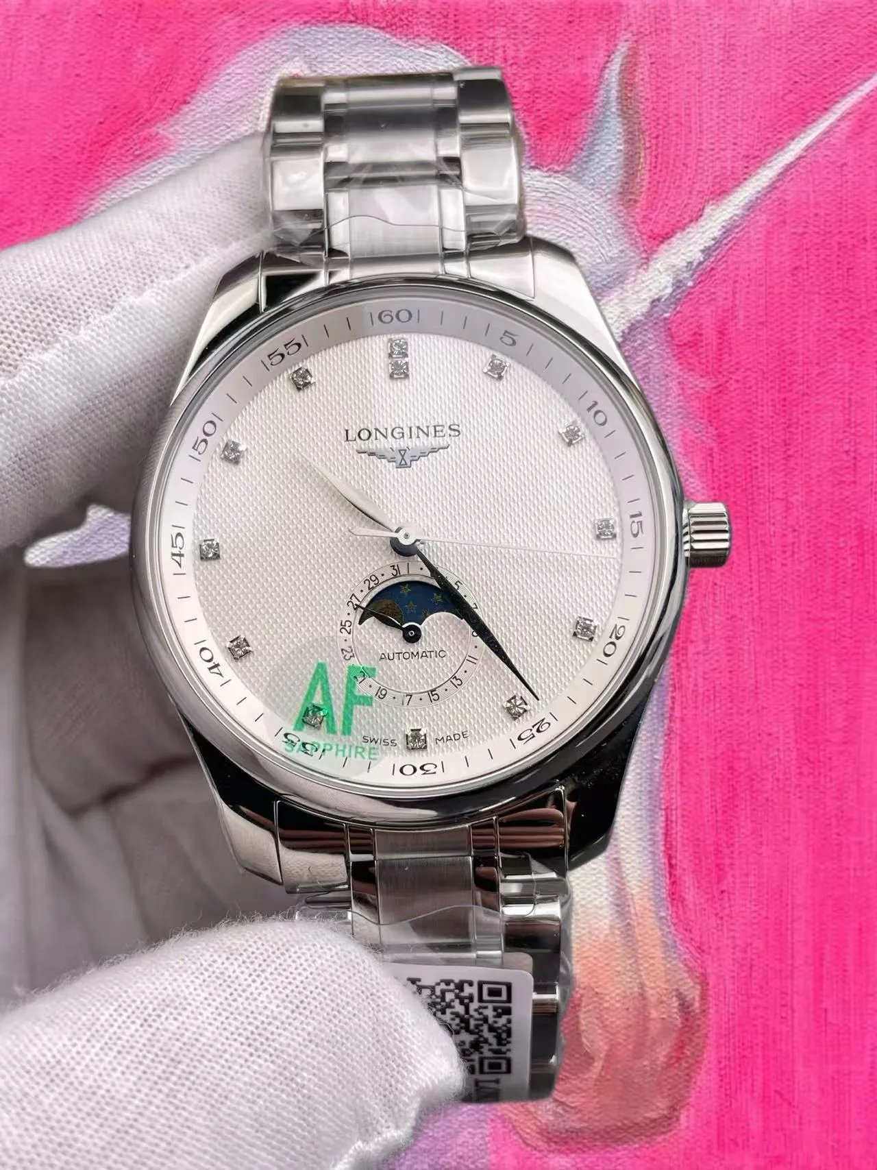AF廠 浪琴 名匠 四針月相 麥粒紋盤 42mm 2892機芯