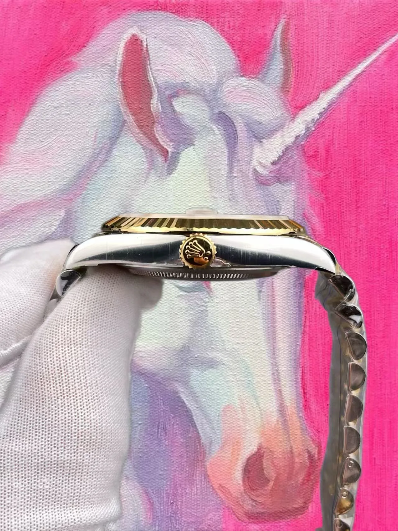 ARF廠 勞力士 日志型 41mm 間金鑽刻香檳盤 五珠鏈 丹東3235機芯