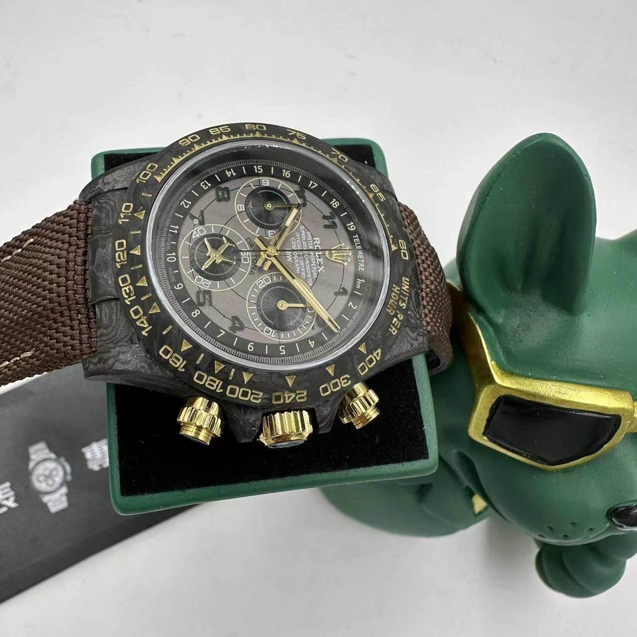DIW廠改裝 ROLEX勞力士 碳纖維迪通拿 4130機芯 黑金棕/黑