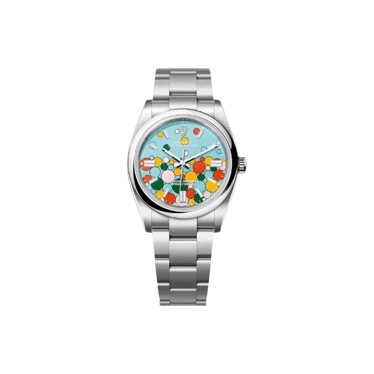 CLEAN廠 ROLEX 高仿勞力士 恆動型 自動機械機芯 2023款 彩色慶典圖案氣泡錶盤 泡泡鏡 男女同款 36MM