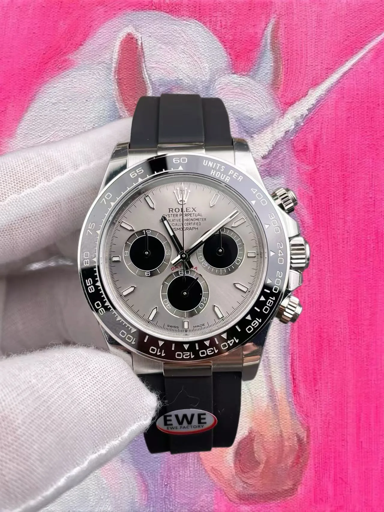 EWE廠 勞力士 迪通拿 水泥灰盤 膠帶 40mm 4131機芯