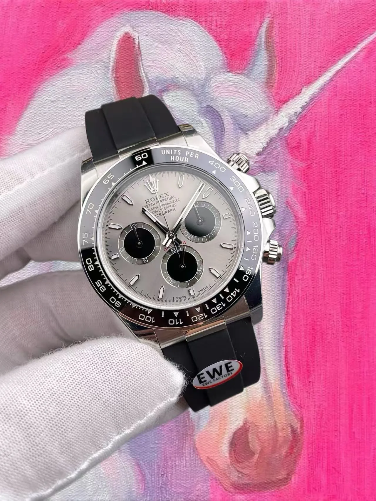 EWE廠 勞力士 迪通拿 水泥灰盤 膠帶 40mm 4131機芯