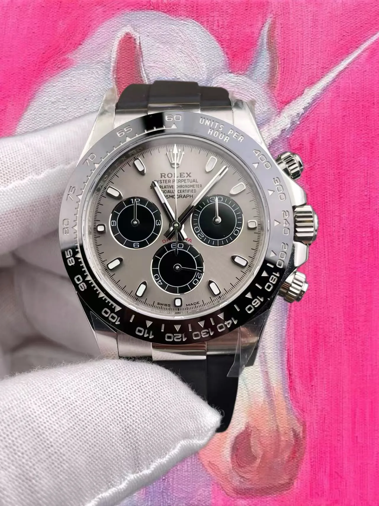 EWE廠 勞力士 迪通拿 水泥灰盤 膠帶 40mm 4130機芯