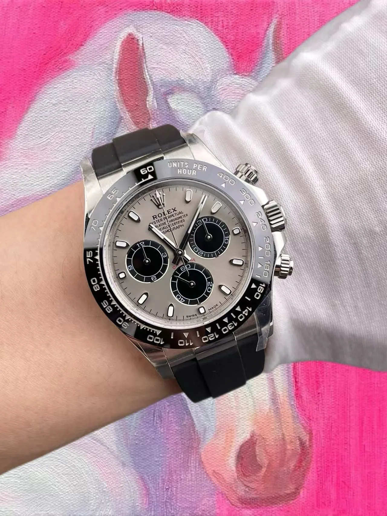 EWE廠 勞力士 迪通拿 水泥灰盤 膠帶 40mm 4130機芯