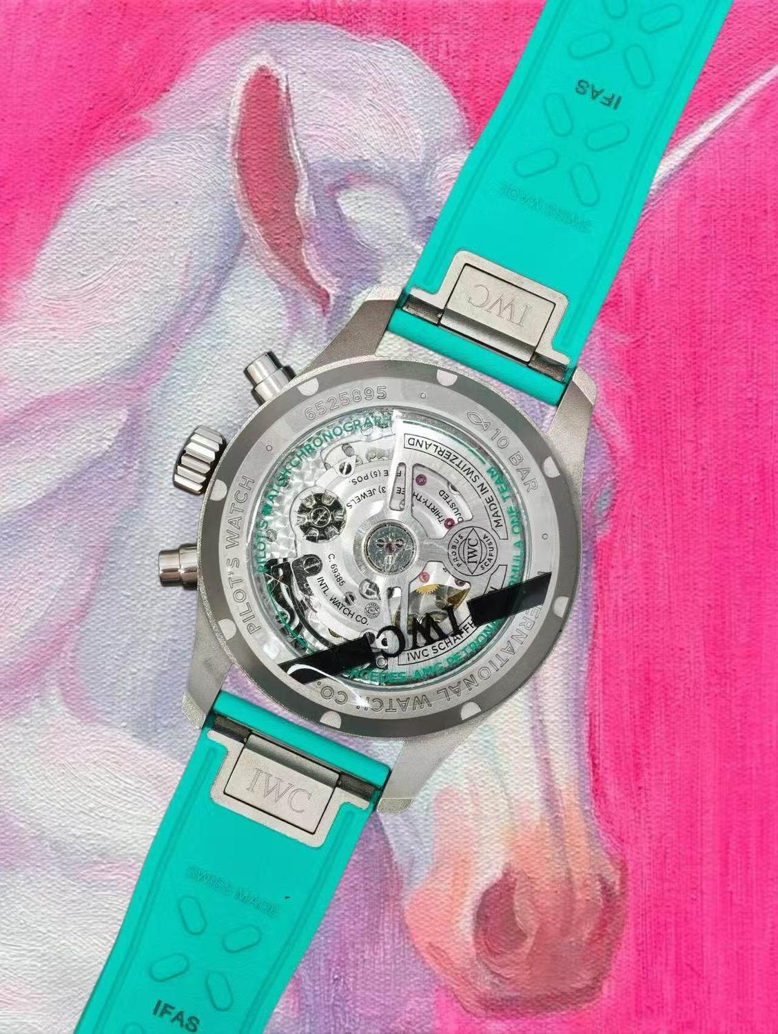 APS廠萬國IWC 飛行員系列 F1梅賽德斯車隊特別版 日期顯示 計時 41mm 黑色錶盤 鈦金