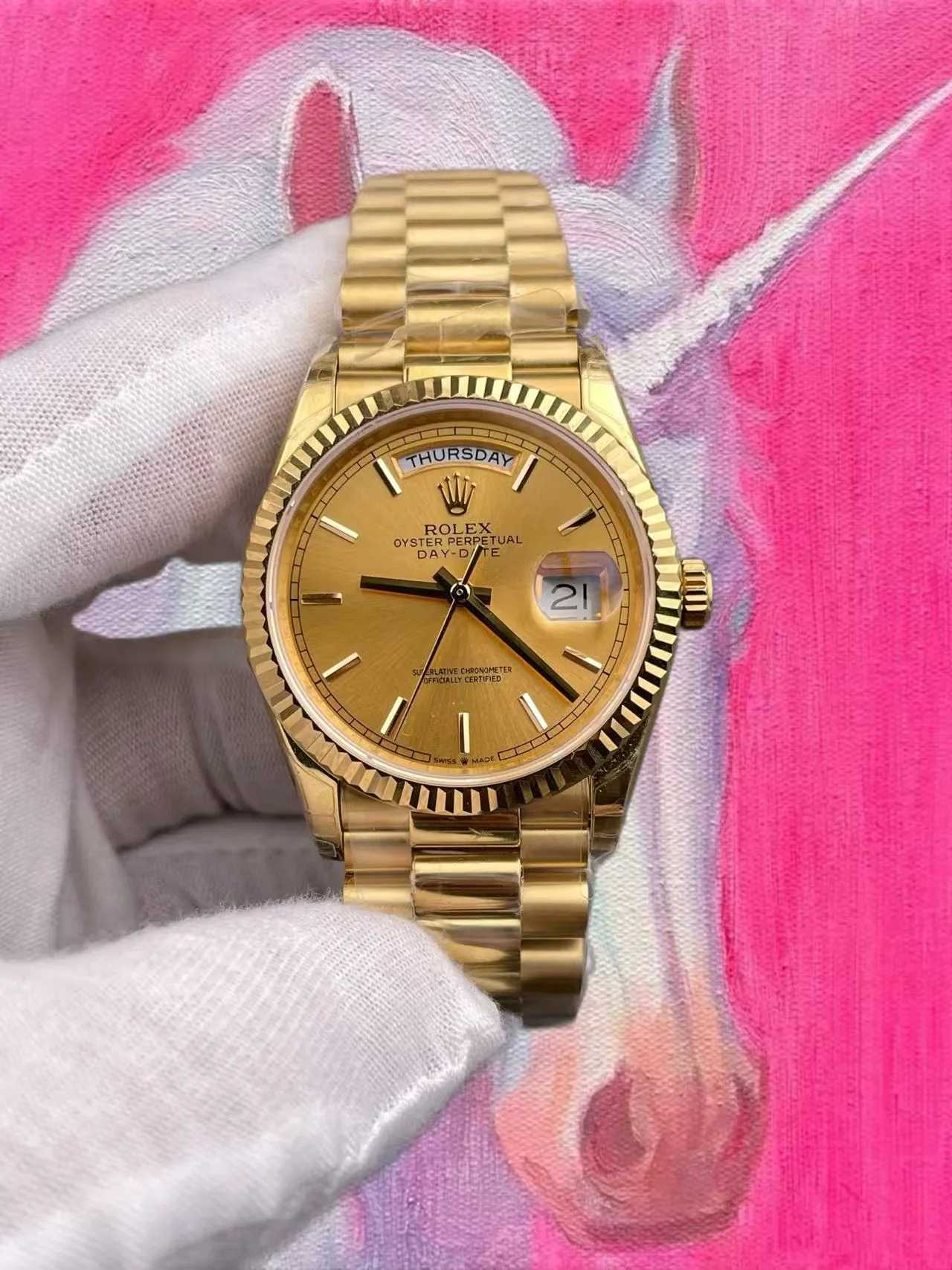 GS廠 勞力士 星期日曆型 香槟盤大金勞DD 36mm 3255機芯 配重149G