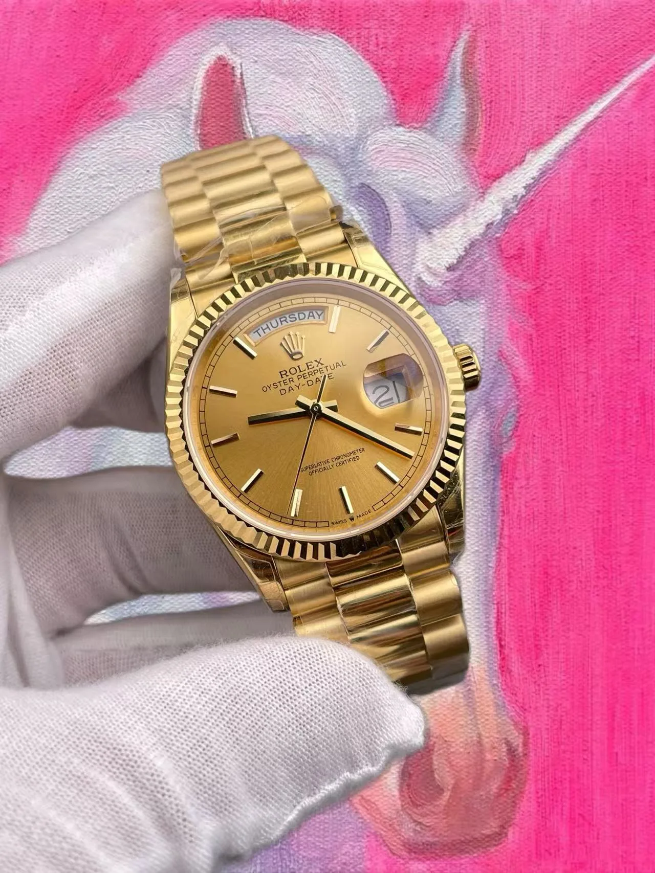 GS廠 勞力士 星期日曆型 香槟盤大金勞DD 36mm 3255機芯 配重149G