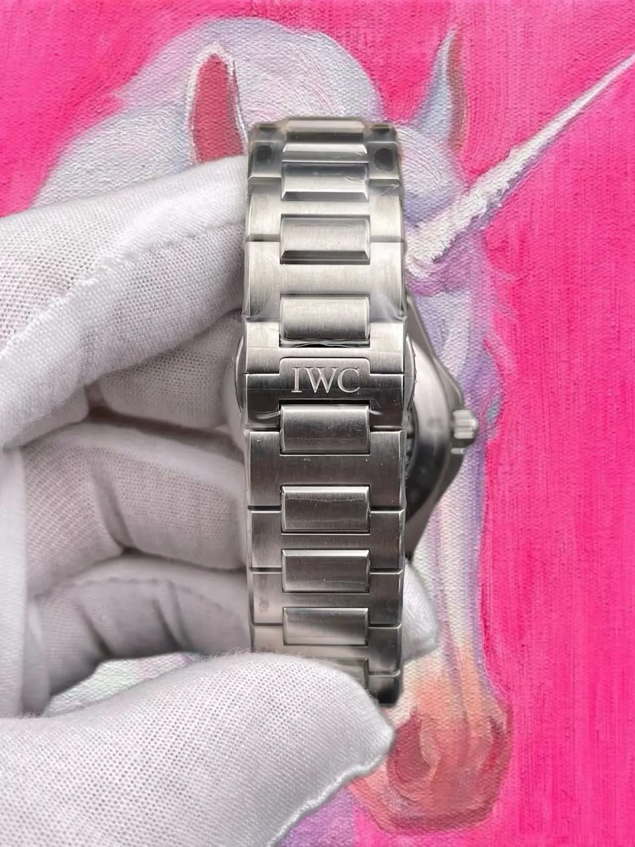 工程師表鏈正面:IWC 標蝴蝶折疊扣
