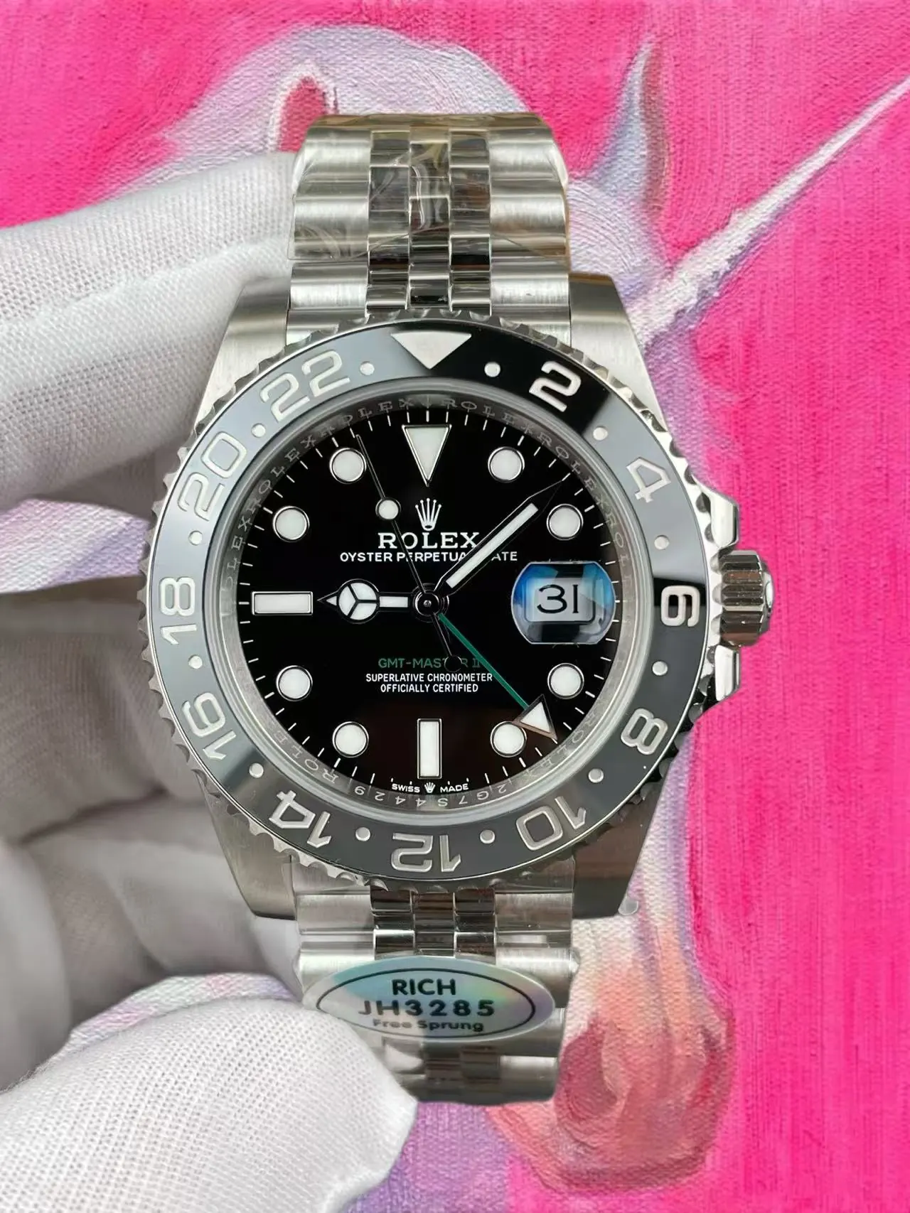 RICH廠 勞力士 格林尼治型II 皮蛋圈 灰黑圈 兩地時 GMT 40mm