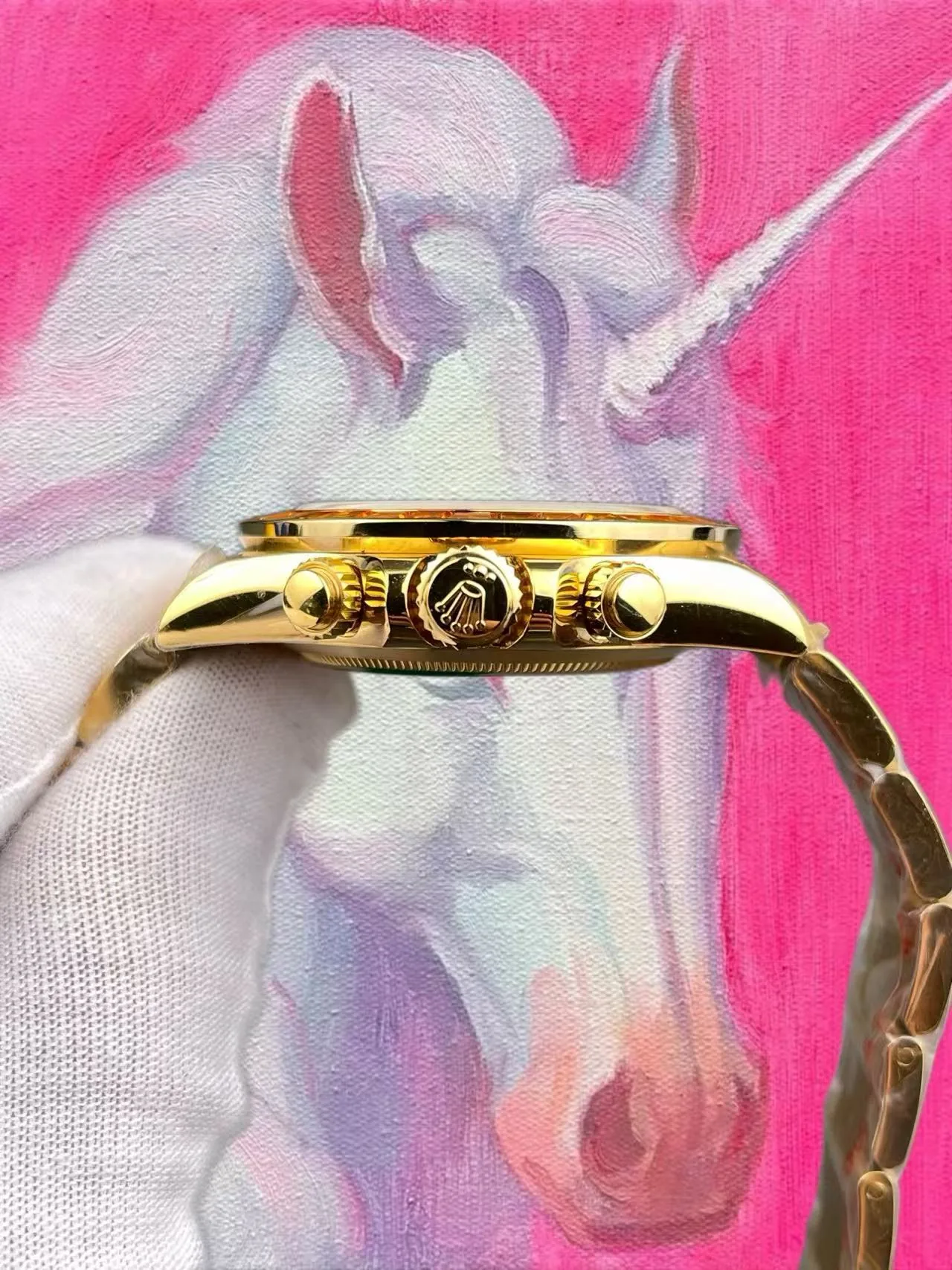 S廠/Sonic 勞力士 全金迪通拿 白貝母 橙色寶石圈 40mm 4801機芯 字面真鑽