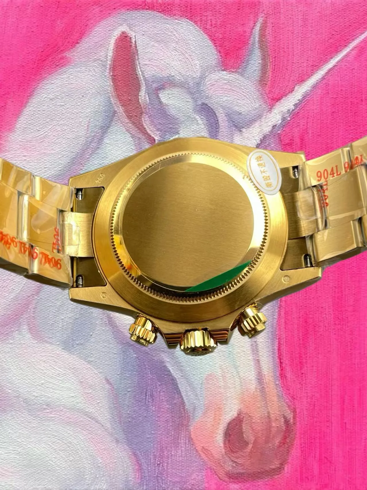 S廠/Sonic 勞力士 全金迪通拿 白貝母 橙色寶石圈 40mm 4801機芯 字面真鑽
