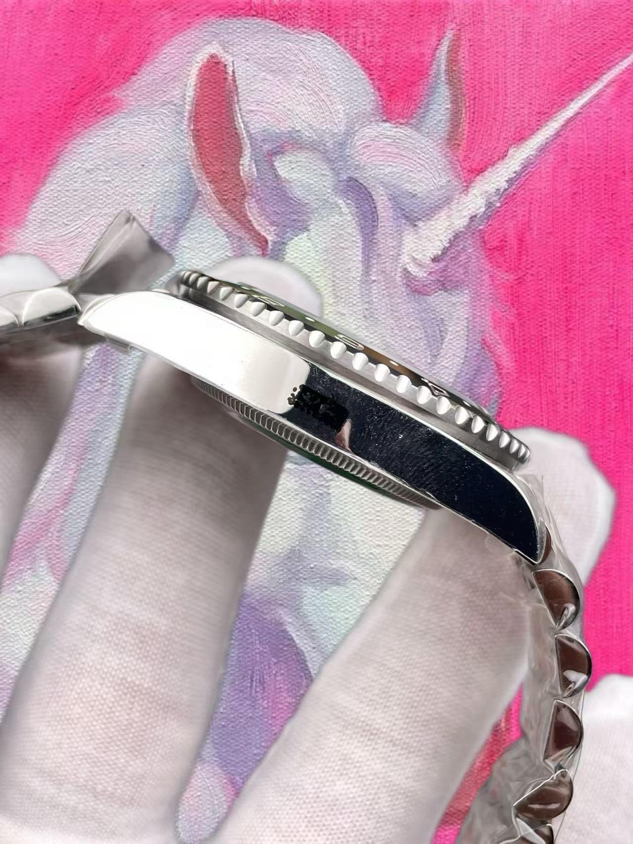 雪碧圈 904L 鋼錶殼側面實拍 圈口牙齒細節 復刻做工